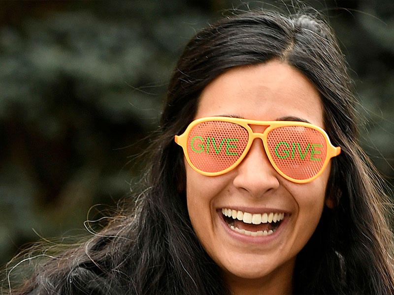 Smiling Woman with Give Glasses